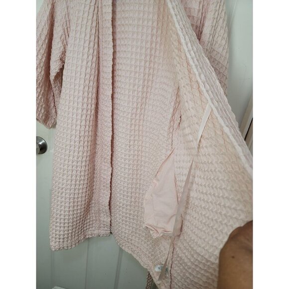 NORDSTROM Women's Waffle Textured Bathrobe Kimono Style With Belt Pink Size S - Picture 14 of 14